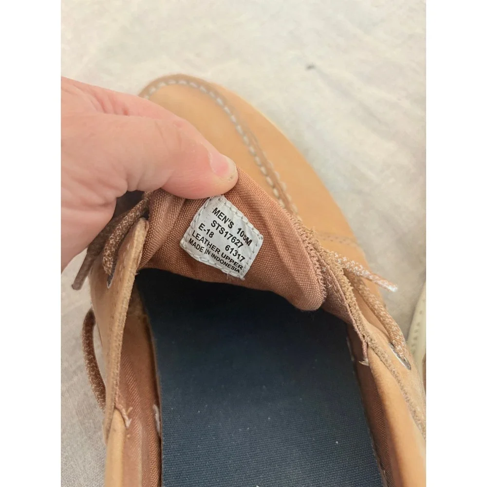 Sperry Top-Sider 7 Seas 3-Eye Tan Leather Boat Shoes Mens 10.5M STS17627